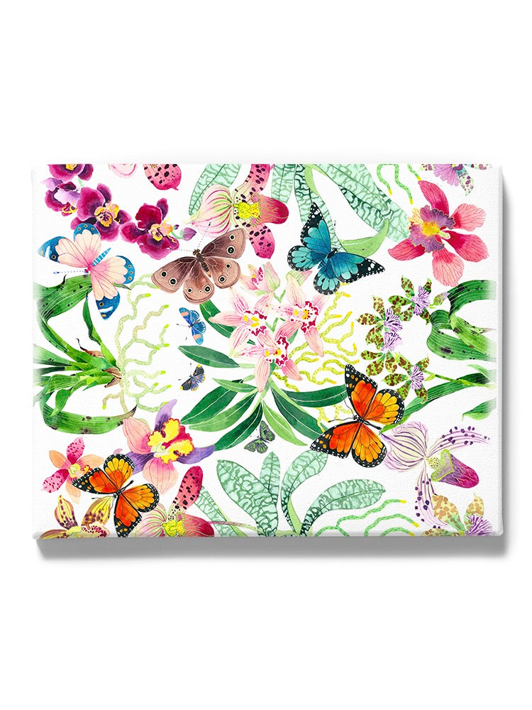 Shiny White Orchid Pattern Wall Art -Gabby Malpas Designs