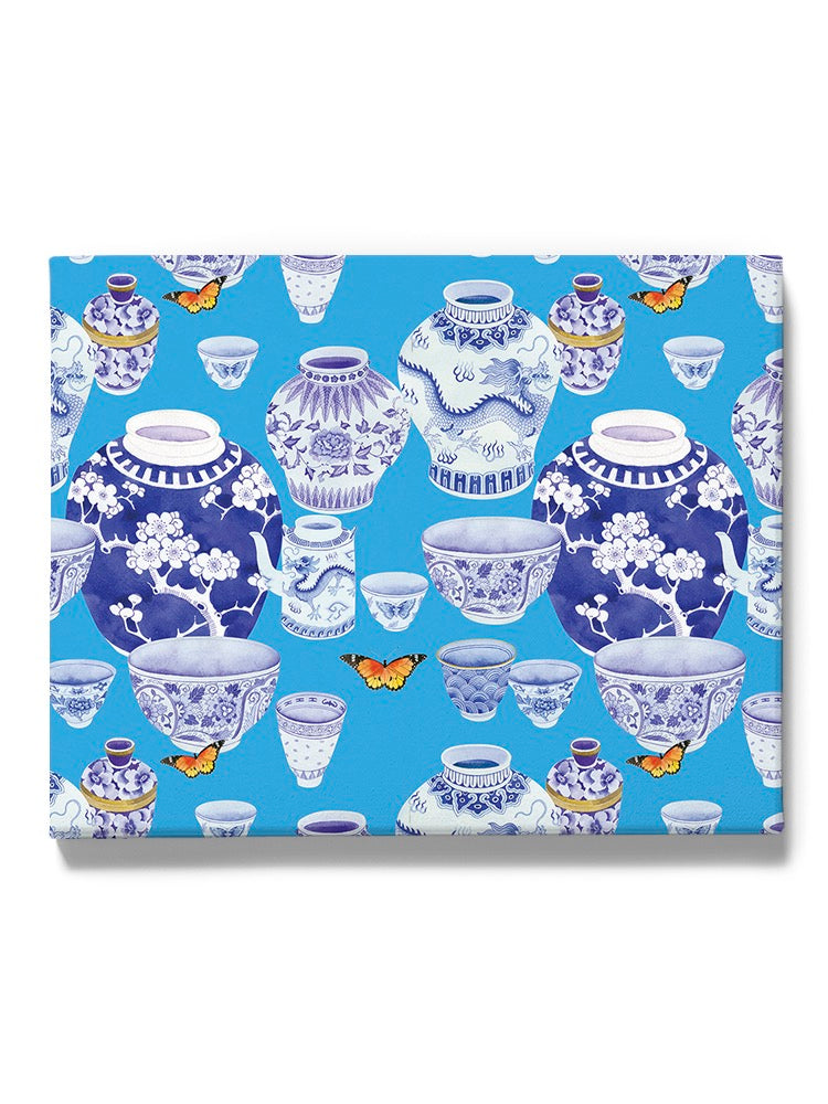 Blue De Chine Pattern I Wall Art -Gabby Malpas Designs
