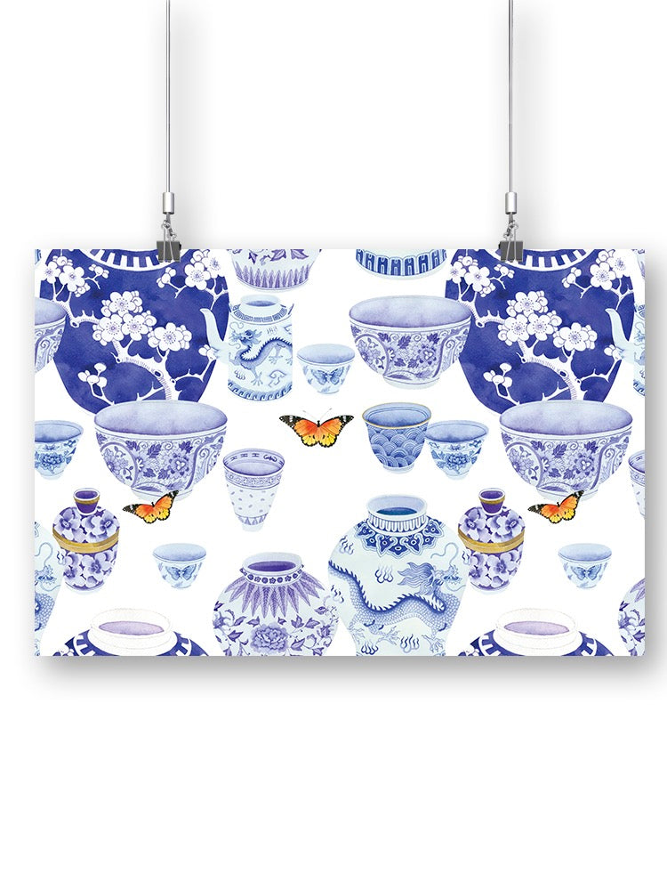 Blue De Chine Pattern Ii Wall Art -Gabby Malpas Designs