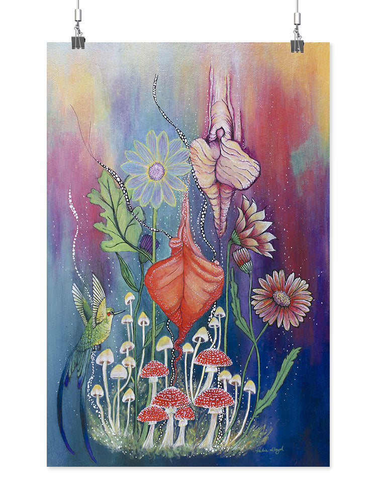 Flowers And Mushrooms. Wall Art -Katie Lloyd Designs