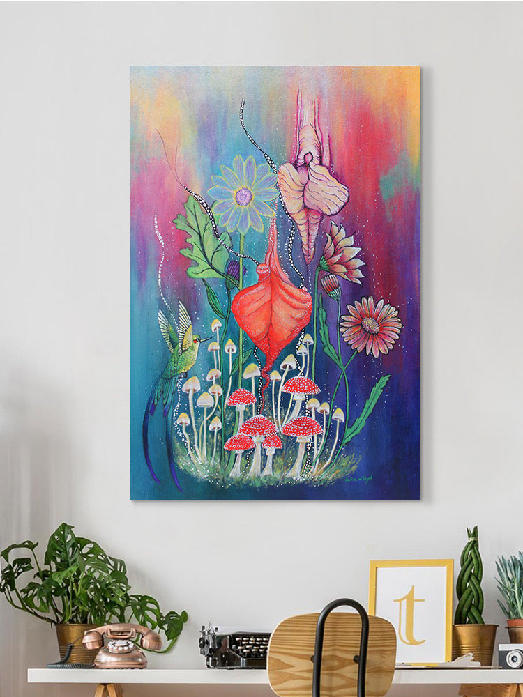 Flowers And Mushrooms. Wall Art -Katie Lloyd Designs