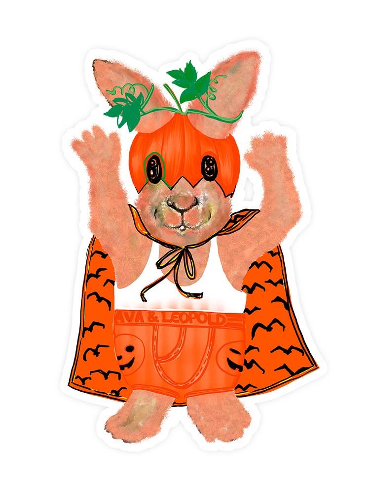 Leopold In Pumpkin Cape Sticker -Ava and Leopold Designs