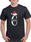 Custom Santa Hat Initial T-shirt -Custom Designs