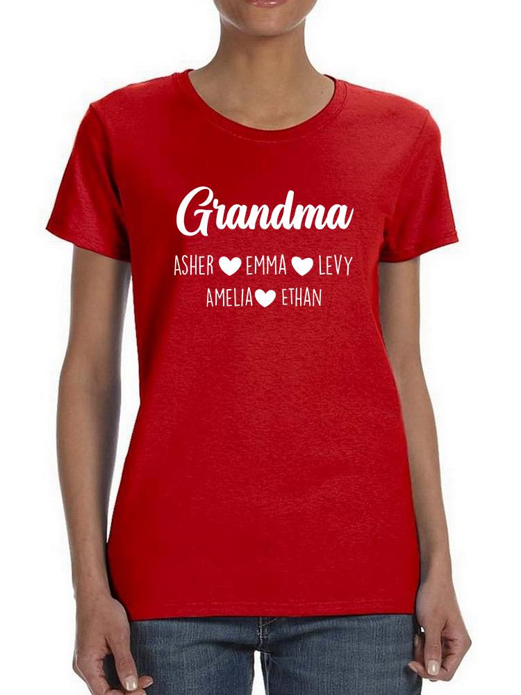 Grandma Custom Grandchildren Shaped T-shirt -Custom Designs