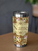 Custom Name Flower Tumbler -Custom Designs