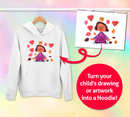 Customizable Children's Drawing Hoodie or Sweatshirt -Custom Designs