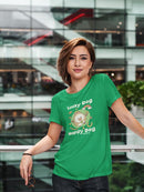 Almondog Lucky Dog Happy Dog Tee Women's -Electural Designs