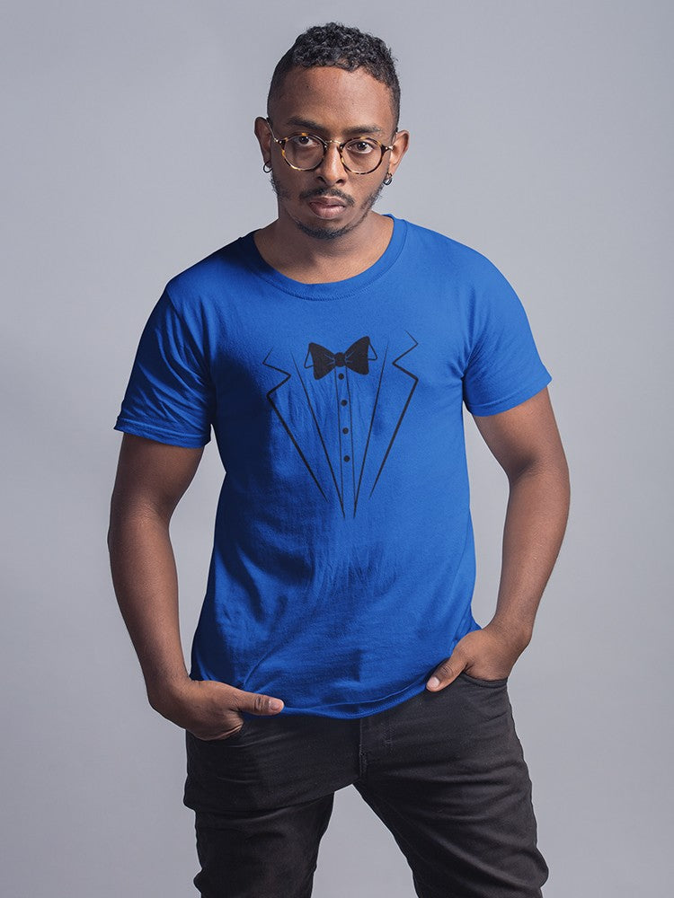 Printed Tuxedo Suit And Bow Tie Men T-shirt