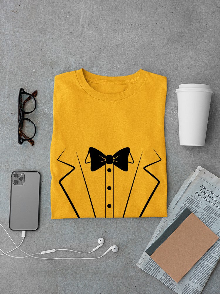Printed Tuxedo Suit And Bow Tie Men T-shirt