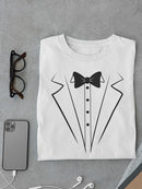 Printed Tuxedo Suit And Bow Tie Men T-shirt