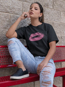 Kiss Lips Grunge Style Graphic Women T-shirt