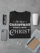 Joy Of Christmas Starts Christ Men's T-shirt