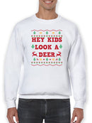 Hey Kids Look A Deer Christmas Men's Sweatshirt