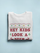 Hey Kids Look A Deer Christmas Men's Sweatshirt