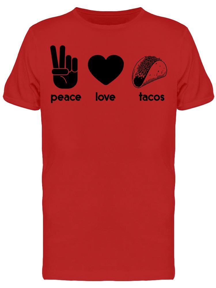 Slogan Peace Love Tacos Men's T-shirt