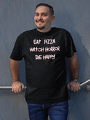 Eat Pizza Watch Horror Men's T-shirt