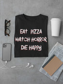 Eat Pizza Watch Horror Men's T-shirt