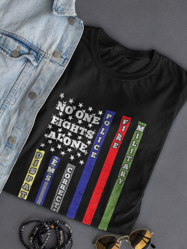 No One Fights Alone Us Flag Women's T-shirt