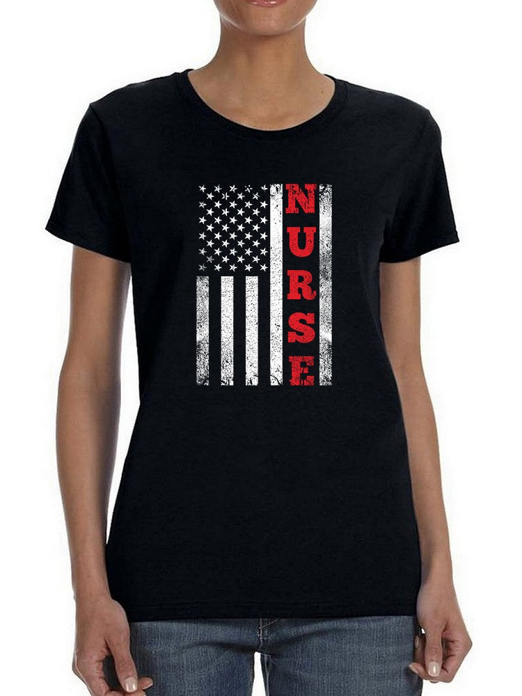 Nurse American Flag Design Women's T-shirt
