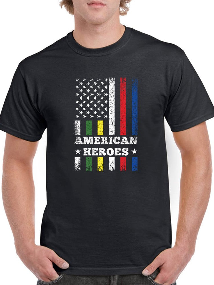 U.s. Flag American Heroes Men's T-shirt