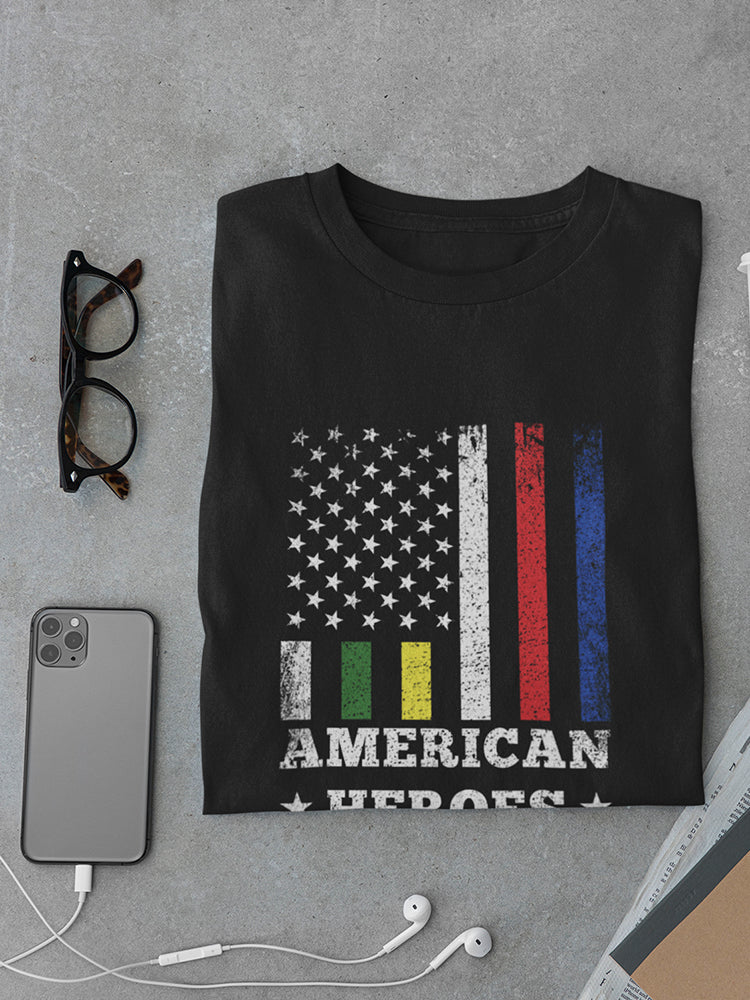U.s. Flag American Heroes Men's T-shirt