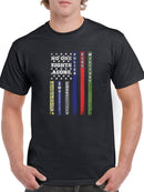 U.s. Flag, No One Fights Alone Men's T-shirt