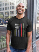 U.s. Flag, No One Fights Alone Men's T-shirt