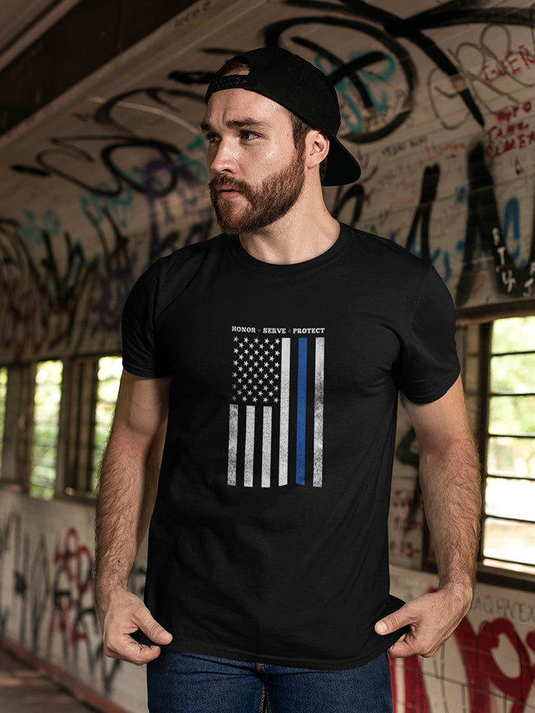 Honor, Serve, Protect U.S Flag Men's T-shirt