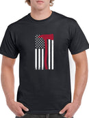 U.S. Flag With Red Ax Grunge Men's T-Shirt