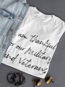 Thankful For Military Veterans Women's T-Shirt