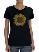 Sunflower With Mandala Center Women's T-Shirt