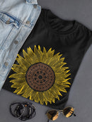 Sunflower With Mandala Center Women's T-Shirt