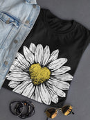 Flower Sketch With Heart Center Women's T-Shirt