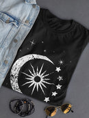 Lunar Design With Stars Grunge Women's T-Shirt