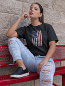Grunge Style U.s.a. Flag Women's T-Shirt