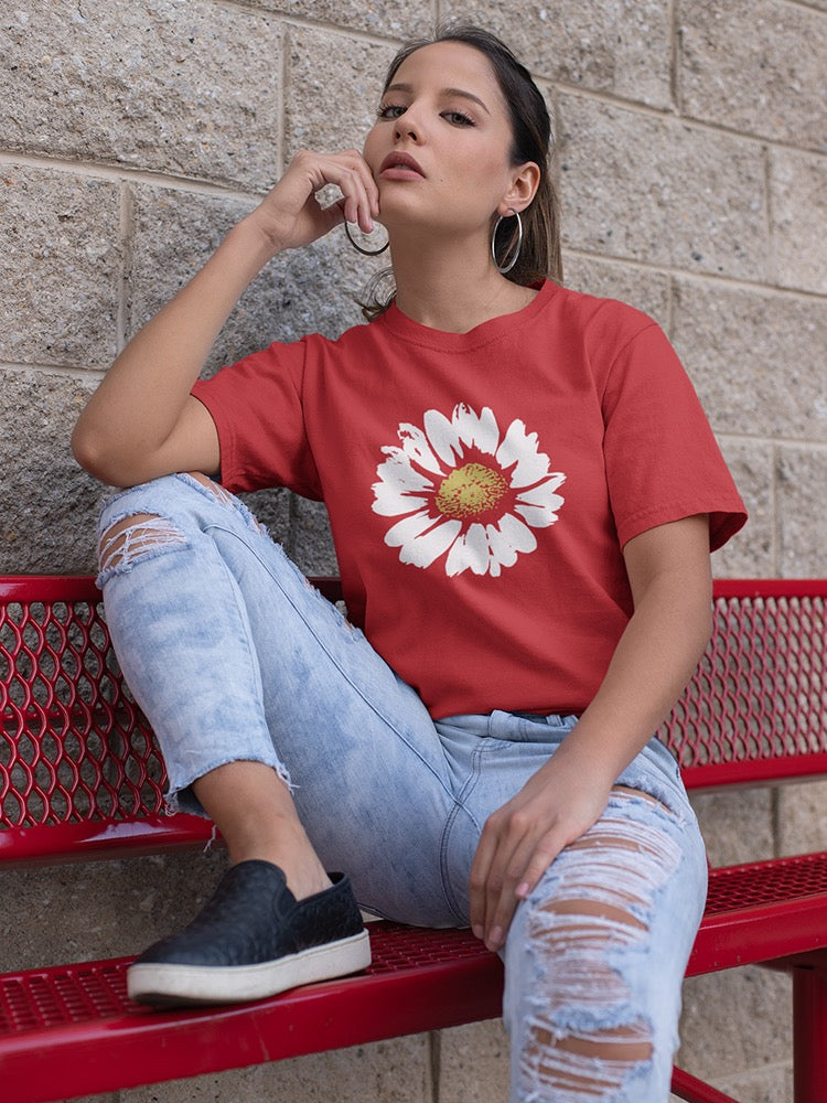 Colored Stamp Style Daisy Flower Women's T-Shirt