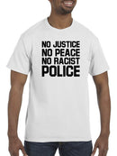 Blm Movement, No Racist Police Men's T-shirt