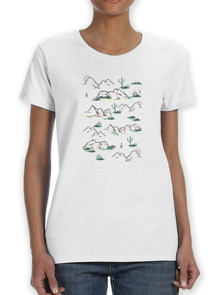 Mountains And Cactus Women's T-Shirt