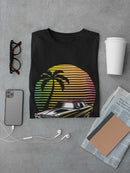 Classic Car Over Gradient Sun  Men's T-Shirt