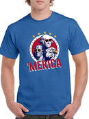 merica: Washington And Franklin Men's T-Shirt