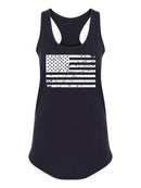 Grunge U.s.a. Flag In White  Women's Tank Top