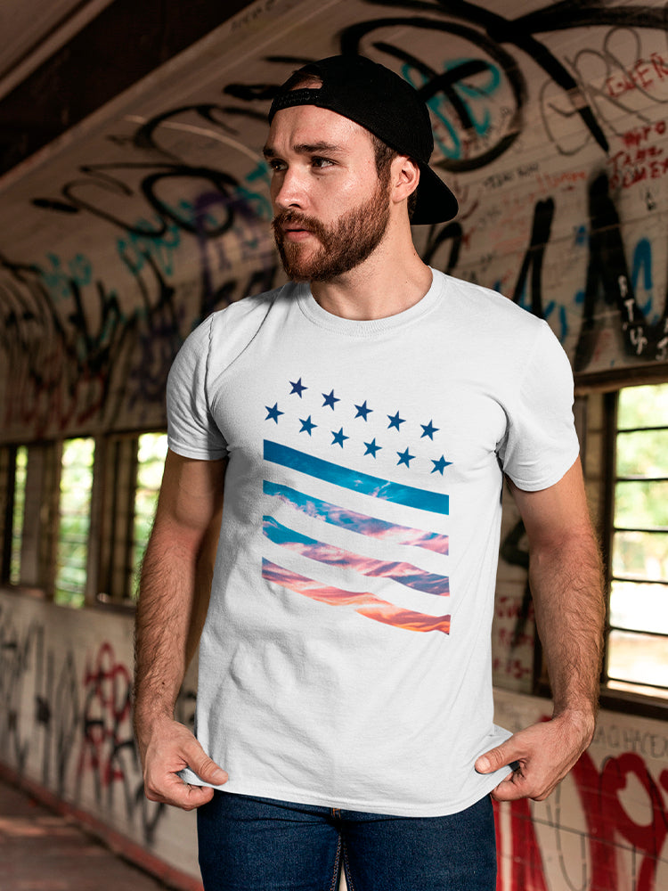 Stars And Stripes Landscape Men's T-shirt