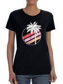White Palm And Colorful Stripes Women's T-shirt
