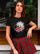 White Palm And Colorful Stripes Women's T-shirt