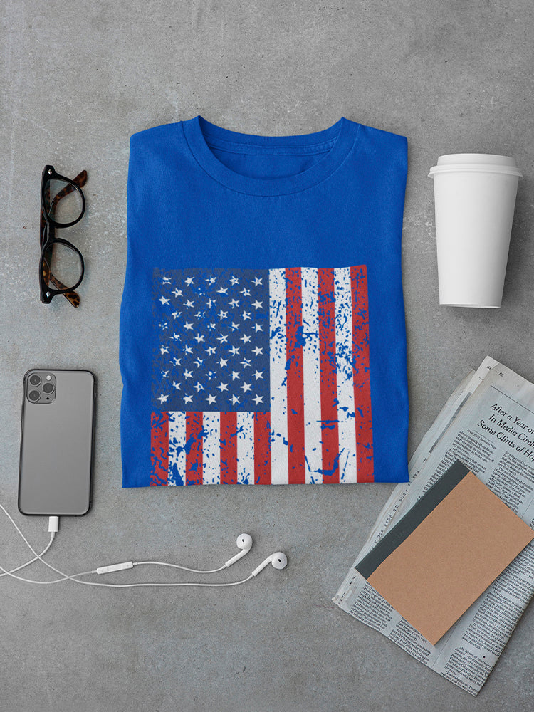 Grunge Style, American Flag. Men's T-shirt