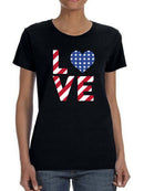 Love With U.S. Flag Colors Women's T-shirt