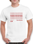 Plastic Bag Thanks For Nothing Men's T-Shirt