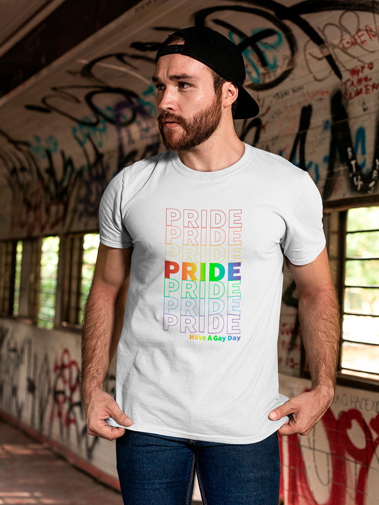 Pride Repeated Colorful Text Men's T-Shirt