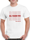 Plastic Bag No, Thank You Funny Men's T-Shirt