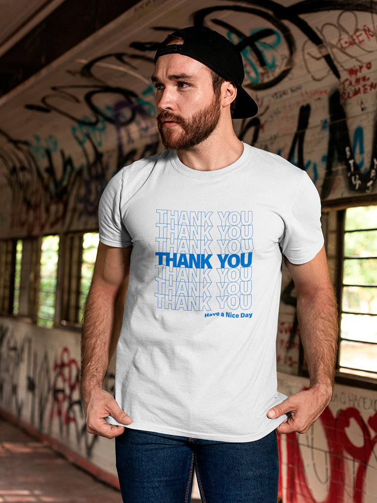 Plastic Bag Thank You In Blue Men's T-Shirt